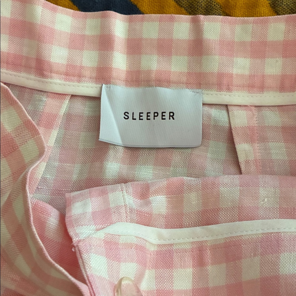 Sleeper Pink Gingham Maxi Wrap Skirt with Button Waist, small, NWOT - Picture 4 of 8
